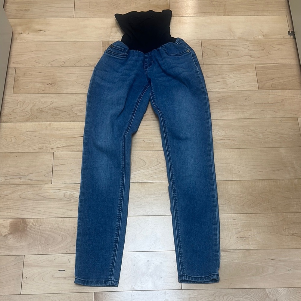 Indigo Blue High Rise Women's maternity straight leg Jeans size small